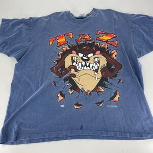 Looney Tunes Taz Devil T Shirt Mens XXL Blue Graphic Tee VTG